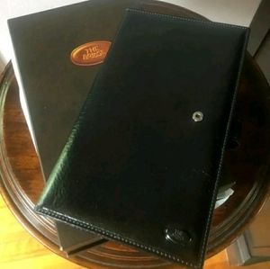 NIB The Bridge Leather Business Or Credit Card Wallet Black Unisex New In Box